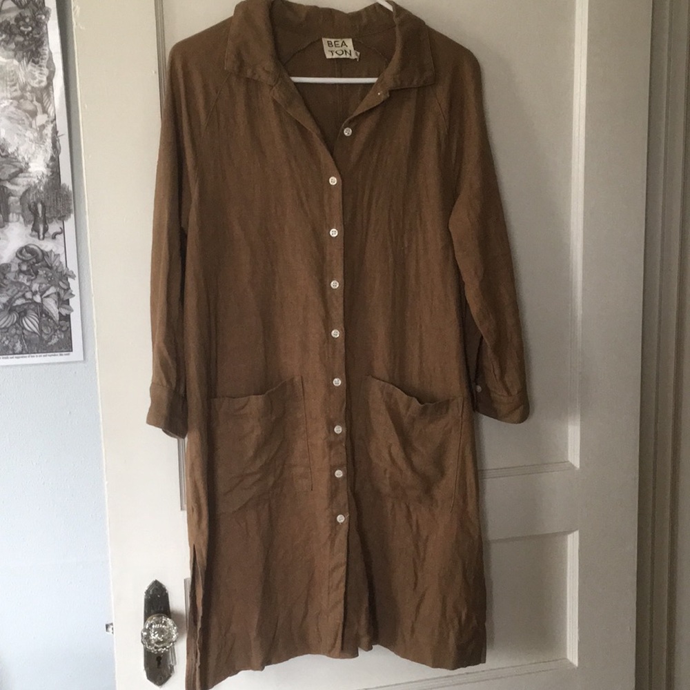 Beaton Linen Raglan Coat Dress